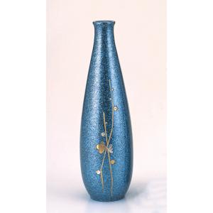 【未使用品】高岡銅器 福寿形 花瓶 工芸品 萩 高岡銅器 銅製花瓶 福寿 木瓜に鳥 10号 美術工芸品 記念品 花活 : 日本