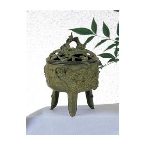 高岡銅器 香炉 龍足雲龍蓋香炉 銅製 美術工芸品 記念品 置物 : 日本