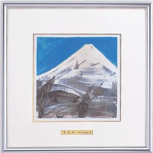 富士風水絵画 彫金パネル 富士の四季 「富士湖畔」彫金作 北 光修