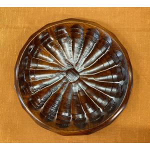 讃岐漆器 栃くりぬき漆塗り （茶托 雲 13.5cm）5枚セット 天然木 伝統