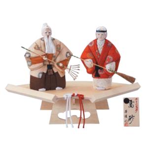 小柄　高砂　老夫婦と松　長寿　赤銅？ Amazon.co.jp: 吉祥 高砂 （金メッキ/24金）＿置物 能 相生松 長寿