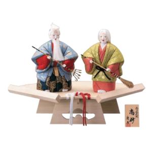 高砂人形 一位木 一刀彫 3寸 夫婦円満 長寿 縁起物 招福 結婚祝い