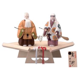 高砂人形 一位木 一刀彫 3寸 夫婦円満 長寿 縁起物 招福 結婚祝い