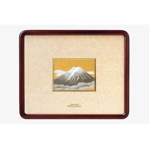 富士風水絵画 彫金パネル 「青富士 小」 画 池田満寿夫 招福 開運