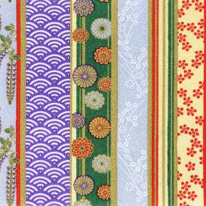 ちぎり絵　友禅和紙セット　大きめ4枚 和紙 友禅和紙 手染友禅紙 （菊半裁判） No.25-2 折り紙 貼り絵 ちぎり