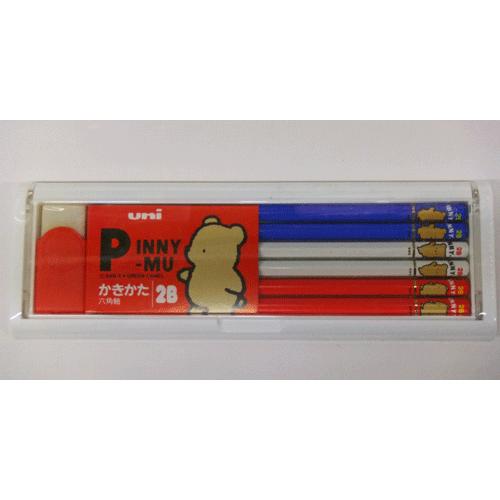 ユニ　ピニームー　かきかた六角鉛筆　2B　三菱鉛筆　くま柄　新入学　１年生鉛筆　書きやすい鉛筆サンエ...