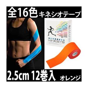 トワテック KINESYS カラーキネシオロジーテープ オレンジ 2.5cm