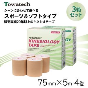 【送料無料】トワテック  キネシオロジーテープ　スポーツタイプ7.5cm×5m 4巻×3箱セット （...