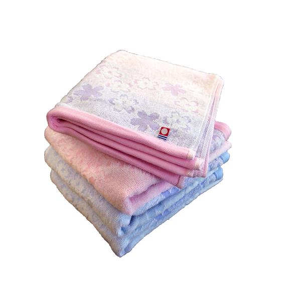今治タオル 舞い桜 フェイスタオル 4枚セット(ブルー2枚・ピンク2枚) 今治タオルブランド認定品 ...