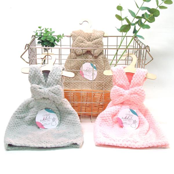 addit 癒しのドレスタオル 3枚セット サンゴマイヤー ふわっふわ 木製ミニハンガー付 キッチン...