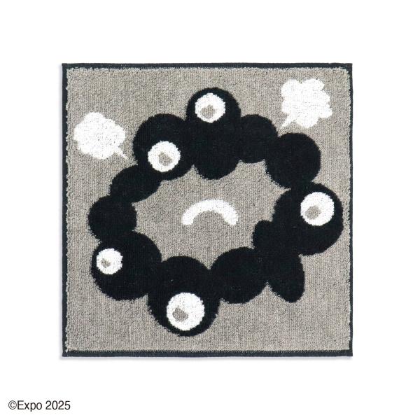 ミャクミャク タオルハンカチ 2025大阪・関西万博 モノクロ9 名入れ 刺繍 ギフト 贈り物 お中...