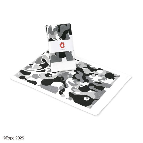 2025大阪・関西万博 モノクロミャクミャク8 タオル手ぬぐい（帯巻き） ギフト プレゼント お祝い...