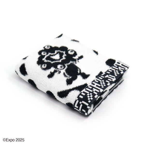 タオル 名入れ 刺繍 2025大阪・関西万博 モノクロミャクミャク5 フェイスタオル ギフト プレゼ...