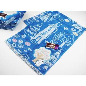 フェイスタオル　ムーミン×リバティ　MOOMIN　ムーミン谷　ブルー