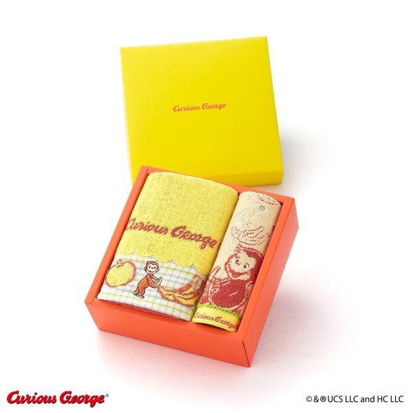 おさるのジョージ ハッピーバナナ ギフト（タオルハンカチ×1,スリムバスタオル×1） タオル美術館 ...