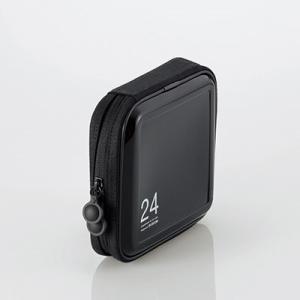 ELECOM CD/DVD用ファスナー付きケース セミハード 24枚収納/ブラック Accessor...