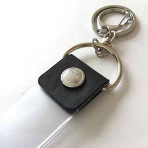 タワレコ 銀テープキーホルダー 本革 Blac...の詳細画像1