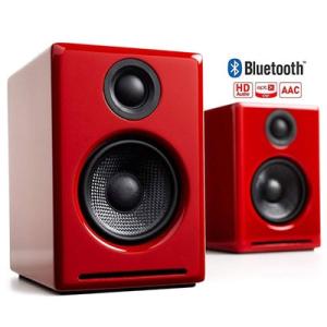 Audioengine 超小型 Bluetooth パワードスピーカー A2+(2台セット)/Red...