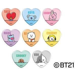 BT21 トレーディングハート型缶バッジ(全10種ランダム) Accessories