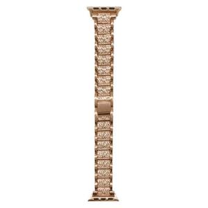 Melia Apple Watch ストーン付きメタルバンド 41/40/38mm ローズゴールド ...