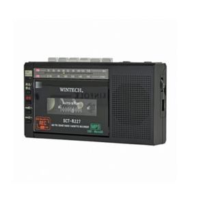 WINTECH MicroSD/USB録音対応モノラルラジカセ SCT-R227 ブラック Acce...