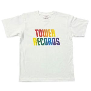 TOWER RECORDS T-shirt RAINBOW ホワイト Lサイズ Apparel