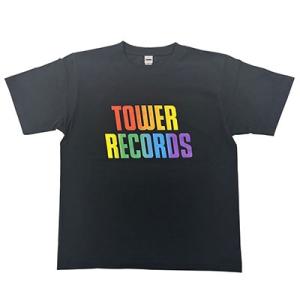 TOWER RECORDS T-shirt RAINBOW ブラック XLサイズ Apparel