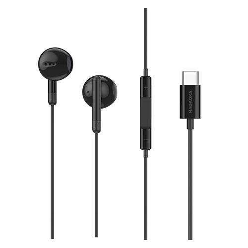 NAGAOKA TYPE-C イヤホン NTYPEC03/ブラック Headphone/Earpho...