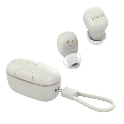 NAGAOKA 完全ワイヤレスイヤホン LUSVY L103CAFE/カプチーノ Headphone...