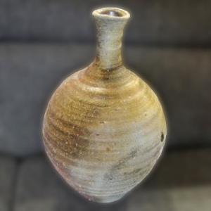 送料無料 ◇ 工芸品 陶磁器 飯能焼 虎沢英雄 直径260×高さ260mm 花入