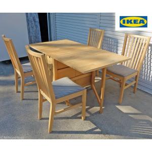 IKEA 木製 ゲートレッグテーブル NORDEN バーチ(ナチュラル) 【9650028】