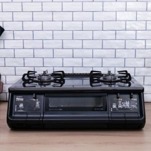 ((ゴムホースプレゼント)) パロマ　エブリシェフ　PA-370WA　ブラック　ガステーブル　ガスコンロ　水なし両面焼グリル