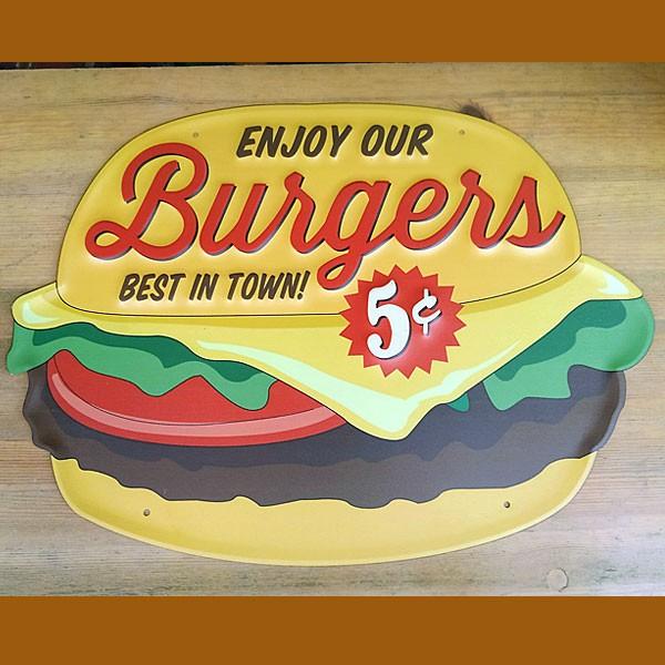 TIN PLATE BIG HAMBURGER ブリキ看板 ビッグ ハンバーガー