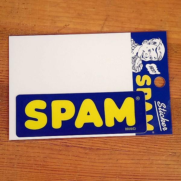 SPAM スパム　ステッカー　ロゴ　ブルー