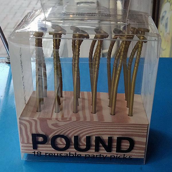 POUND 18 reusable party picks 釘デザイン パーティーピック 釘型 ゴー...