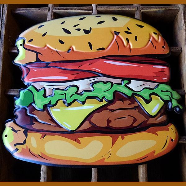 エンボスプレート Tasty Hamburger Tin Plate ティンプレート テイスティ バ...