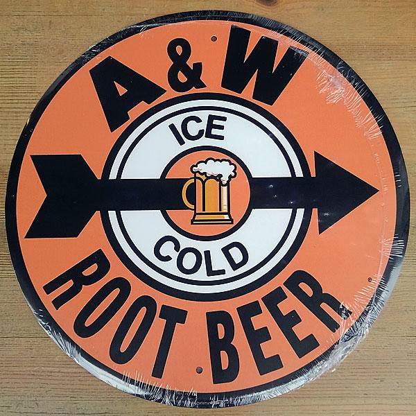 A&amp;W ROOT BEER ROUND METAL SIGN ルートビア ラウンド メタルサイン 看...