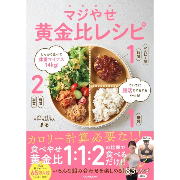 しっかり食べて体重マイナス14kg! ついでに腸活でするするやせる! マジやせ黄金比レシピ　KADO...