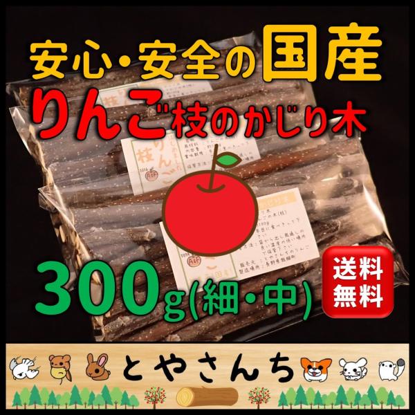 かじり木 国産 りんご 300g(細〜中枝) 送料無料 信州長野県飯綱町産