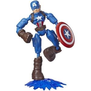 マーベル アベンジャーズ ベンドアンドフレックスシリーズ 6インチフィギュア キャプテンアメリカ E7869 正規品 男の子 プレゼント 誕生日 プレゼント ハズプロ｜toylandclover