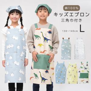 キッズエプロン アニマル 三角巾 セット Mサイズ 男の子 女の子 男女