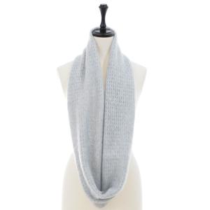 訳あり：カシミヤ100% ファー加工 透かし編みスヌード 1点限り