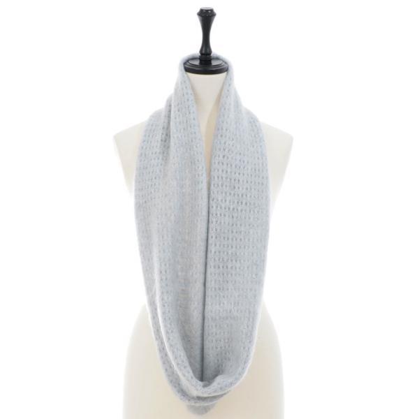 訳あり：カシミヤ100% ファー加工 透かし編みスヌード 1点限り
