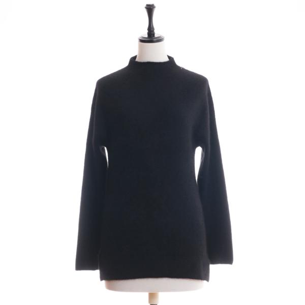 訳あり：ファー加工カシミヤ クルーネックセーター 1点限り 毛足短め