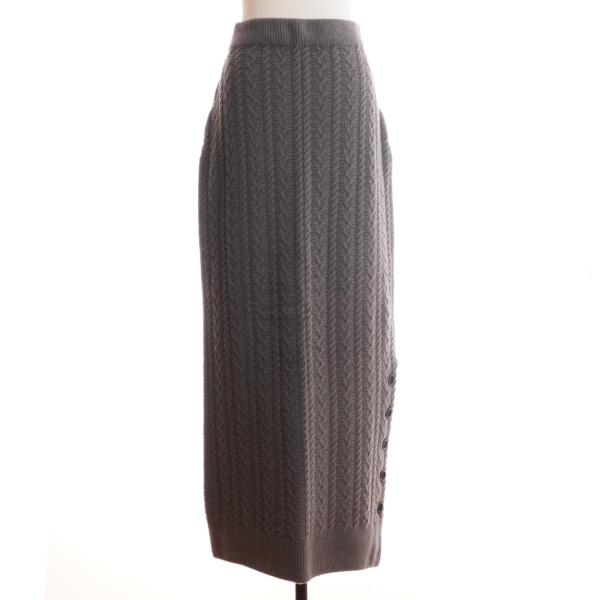 訳あり：1点限り ウール100%　ケーブルロングスカート