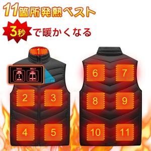 電熱ベスト 日本製 繊維ヒーター 2021強化版 前後独立温度設定可能