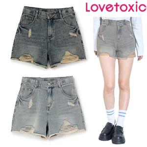 SALE 20%OFF　ラブトキシック　lovetoxic　【LTXC】ダメージデニムショートパンツ　140-160cm　2026-03　ガールズ デニム ブルー系　7761114