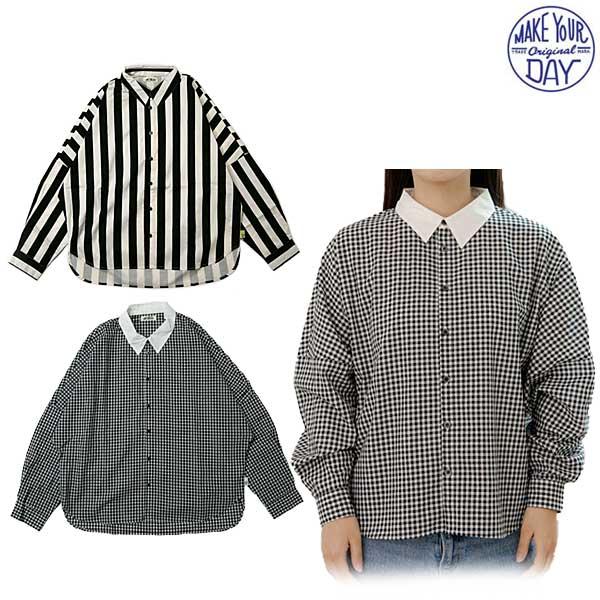 MAKE YOUR DAY(メイクユアデイ)　ストライプのドルマンシャツ　ママサイズ　2026-01...