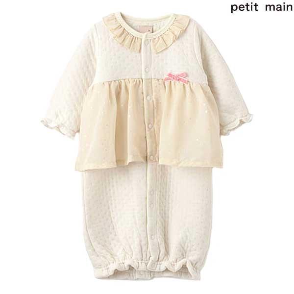 プティマイン　petit main　星柄シフォン切替2WAYオール　50-70ｃｍ　2024-12　...