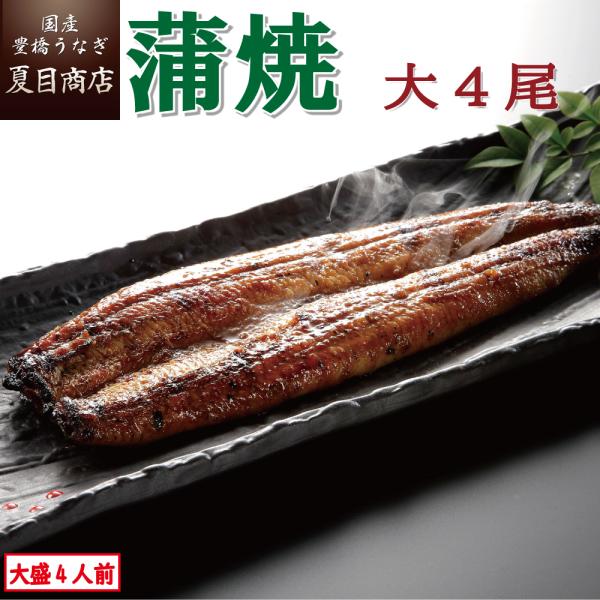 うなぎ 蒲焼き 国産 大155-180g×4尾 （大盛4人前） 送料無料 プレゼント 父の日 お中元...